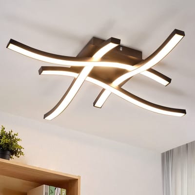 NETTLIFE Plafondlamp LED - zwart - Metaal - 3000K Warm Wit Licht - Modern Plafondverlichting - 4-Lichts - voor Woonkamer | Slaafkamer | Keuken - 24W
