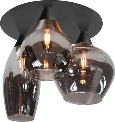 HighLight plafondlamp Cambio - zwart / smoke