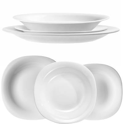 KADAX servies voor 1 persoon, 3-delig, servies met soepbord, dessertbord en dinerbord, eetgerei, servies, bordservies (wit XL)