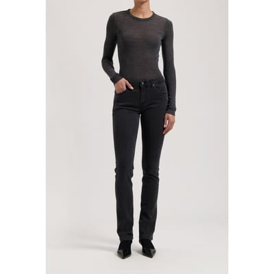 Mud Jeans Faye Low Slim Stone Black Größe: W26L30 | Straight Jeans Outlet | Damen | Schwarz