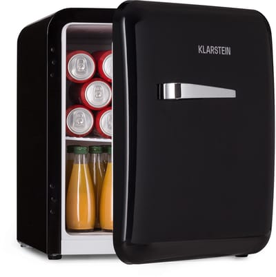 Klarstein Mini-Koelkast koelkast, minikoelkast voor drankjes, kleine koelkast, stille kleine koelkast, huidverzorgingskoelkast, vintage design, campingkoelkast, minikoelkast voor kamers, 0-10°C, 48 liter - Mini Fridge - Hotelkoelkast