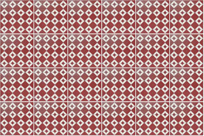 Wallfluent Tegelstickers - Geometrisch Vloerpatroon Plakfolie Tegels - Set van 24 stuks 10 x 10 cm - Bordeauxrood Keuken Tegelstickers - Achtergronden En Patronen Tegelstickers Badkamer