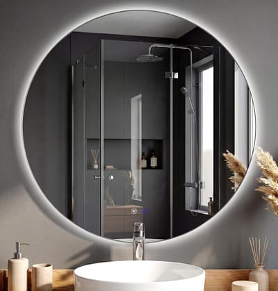 CLP Vendula LED Badkamerspiegel Rond - Touchdimmer - 3 Lichtstanden - Anti-condens - Frameloze Wandspiegel - Ø 70 helder/glas