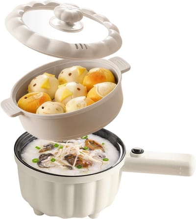 Elektrische Hot Pot - Mini Kookpan - Snel Koken - Anti-aanbaklaag - 2 Liter - Zwart