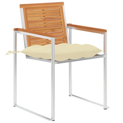 vidaXL - Tuinstoelen - 2 - st - met - kussens - massief - acaciahout - en - staal