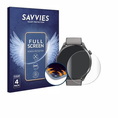 Savvies - Screenprotector voor Hama Smartwatch 9000 - Folie Beschermfolie transparant volledig dekking 4 Stuks