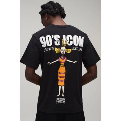 Regular Rugrats Cynthia Licentie Print T-shirt | Black | Size XS