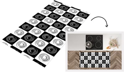 Keukenloper 120x60 cm - Keukenmat vinyl Patronen - Schaakbord - Zwart Wit - Keukenmatten loper - Keuken vloerkleed tapijt
