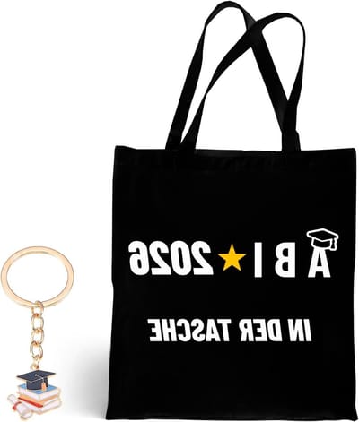 Abitur 2025 Cadeaus, Abi 2025 Zeildoek Tas met Tekst, Sleutelhanger en Afgestudeerden Gift voor Jongens en Meisjes