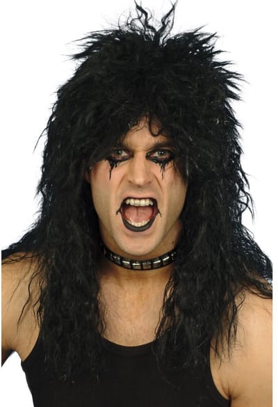 Hair Metal pruik zwart - Kostuum pruik voor carnaval