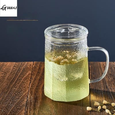 550ML Transparante Handvat Glazen Kopjes Huis en Keuken Koffiemok Drinkgerei Glaswerk Geurige Theekop Drinkgerei 550ML brown