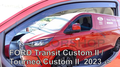 Zijwindschermen tbv vw Transporter T7 (past NIET op multivan) & ford CUSTOM & TOURNEO Transit (type2) model 2 & 4 deurs VANAF 2023 donker getint pasvorm set a 2 schermen