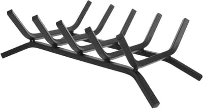 Houtrek Metaal - Houtopslag Binnen - Open Haard Opslag - Ruimtebesparend Design - 42 x 29.6 x 13 cm - Zwart