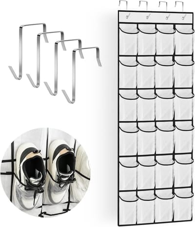 Boven Deur Organizer voor Schoenen, Hangende Opbergtas met 24 Compartimenten, Multifunctionele Opbergoplossing voor Slaapkamer, Woonkamer en Badkamer