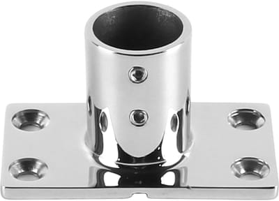 Dailygoods- Handrail Fitting 90 Graden - Rechthoekige Basis - Roestvrij Staal 316 - Duurzaam - Corrosiebestendig - Afmetingen 82mm x 47mm - Bootaccessoire