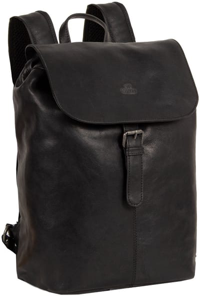 MUSTANG Leren Vrije tijd rugzak Rugzak Catania Leather Backpack Black Zwart