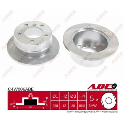 Remschijf ABE C4W006 achter, volledig, sterk gecarboniseerd, 1 Stuk
