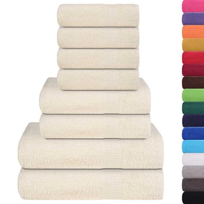 vidaXL - 8-delige - Handdoekenset - FROGN - 360 - g/m² - crème