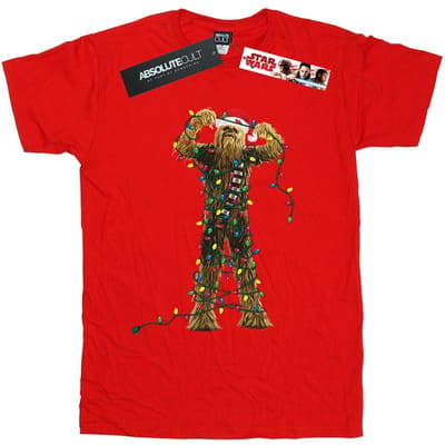 Star Wars Heren Chewbacca Kerstverlichting T-Shirt (Rood)