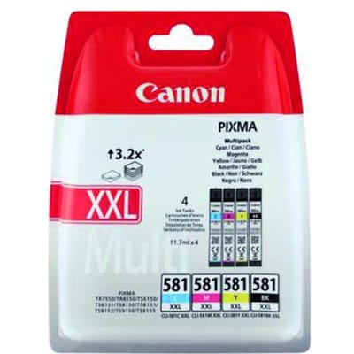 Canon Inktcartridge CLI-581XXL C/M/Y/BK 4-kleuren Multipack Extra hoge capaciteit