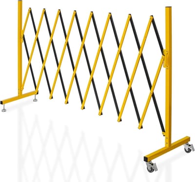 Telescopische poort met een maximale breedte van 270 cm en hoogte van 120 cm, ideaal voor bouwplaatsen, scholen en garages, lichtgewicht en compact ontwerp voor optimale toegang