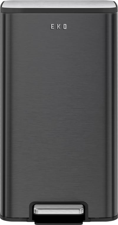 EKO - Marina Pedaalemmer 30 liter - Stainless steel Plastic - mat zwart - Prullenbak