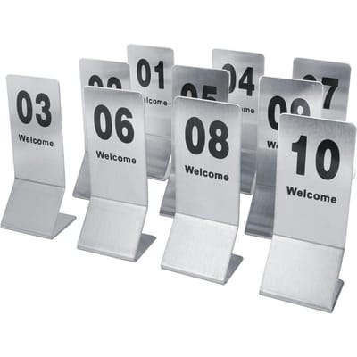 Roestvrij Staal 1-10 Dubbelzijdige Tafelnummers Props voor Bruiloftsfeest Decoratie