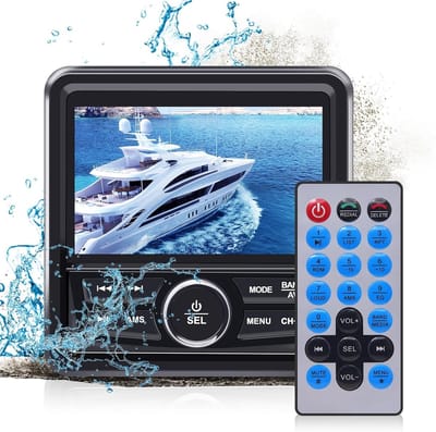 Maritieme Stereo Radio - Boot Audio - Muziek Afspelen - Waterdicht IPX67 - 4.1 inch Scherm - Zwart