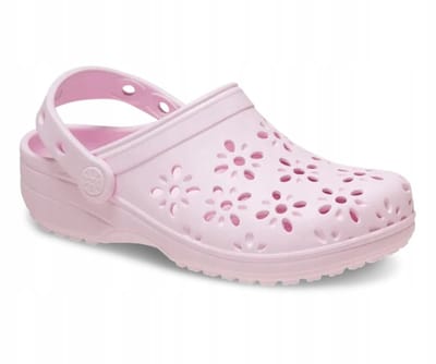 Crocs Classic Floral Cut Out - Kinderen Klompen - 30-31 - Roze Melk