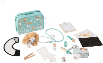 Eurekakids Dokterskoffer Dierenarts - Speelgoed met knuffel en accessoires