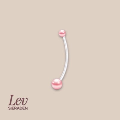 Lev Sieraden - 1.6x38mm zwangerschaps piercing - pearly Pink - UV acryl piercing - PTFE/Bioplast/Bioflex