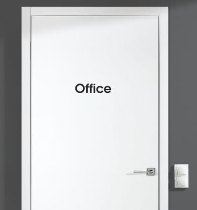 Deursticker - Office - Zwart 11,5x3