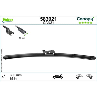 Wisserblad VALEO Canopy 583921, 380mm, Voor, 1 Stuk