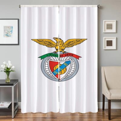 Raam Keukengordijnen voor Woonkamer 2 Stuks Verduisterende Gordijnen Deurgordijn SL B-benfica Fc Afscheiding Slaapkamer Decoratie W50xH70cmx2pcs-CL