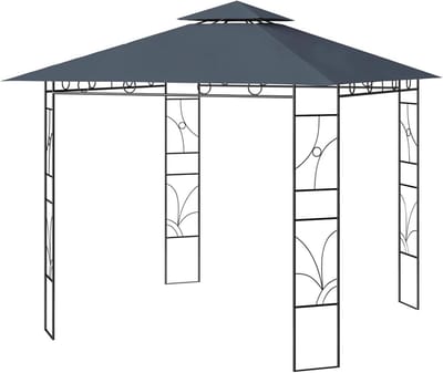 Tuinpaviljoen - Feesttent Outdoor - Buitenfeesten Organiseren - Stevige Stalen Constructie - 3x3 Meter - Antraciet