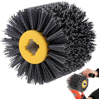Sanding borstel 80 grit, breedte 100-120 mm, geschikt voor schuurrollen, nylon borstel voor satijnmachine, zwart, voor metaalbewerking en oppervlaktebehandeling