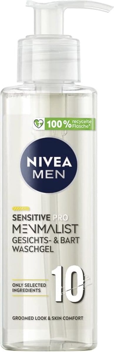 NIVEA MEN Pro Sensitive Menmalist Gezicht Baard Wasgel, 2x 200 ml