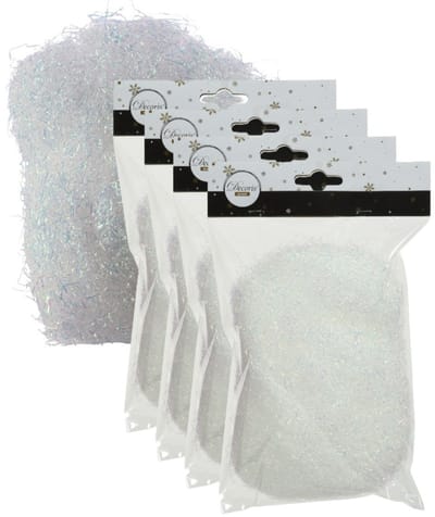 Decoris Kerstboomversiering engelenhaar - wit - iriserend - 80 gram - Kerstversiering en kerstdecoratie engelenharen