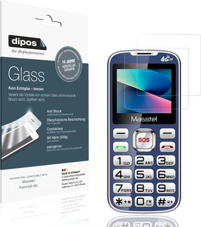 dipos – 2x Pantserfolie geschikt voor Masstel Fami 60 4G | 9H Screenprotector