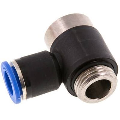 12mm x G1/2'' 90 graden L-vorm Messing/PA 66 Insteekfitting Buitendraad Binnenzeskant Draaibaar NBR