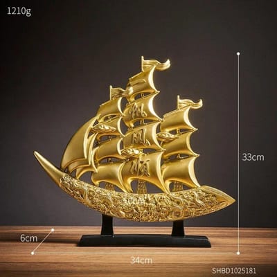Luxe Bootbeeld Thuisdecoratie voor Kantooraccessoires Moderne Stijl TV-meubel Bureau Ornament Hars Sculptuur Ambachten Cadeau brown