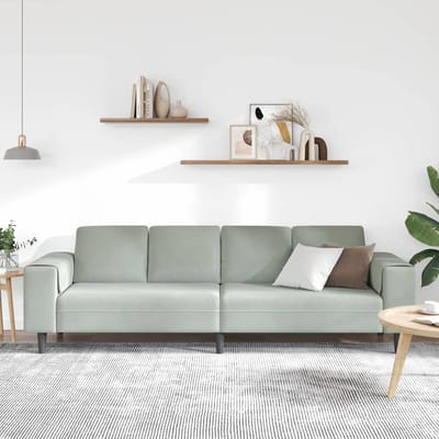 vidaXL - Woonkamerbank - Lichtgrijs - 250 - x - 77 - x - 76 - cm