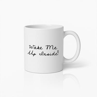 Wake Me Up Inside Grappige Koffiemok – Uniek Cadeau voor Muziekliefhebbers & Ochtendmotivatie