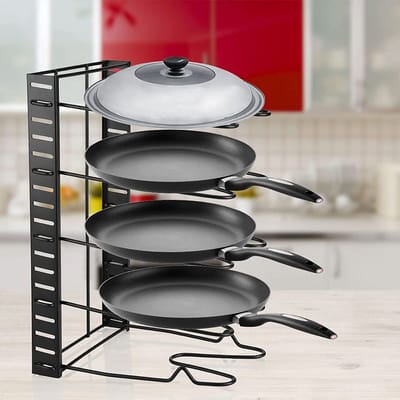 Pannenrek - Opbergrek voor pannen - Keukenrek stand - Dekselhouder - Keuken Organizer