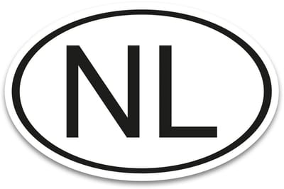 Dailygoods- Landkenteken Sticker 17,5 x 11,5 cm - DIN Gestandaardiseerd - Weerbestendig - UV-bestendig - Zwart/Wit - Eenvoudig aan te brengen - Kentekensticker
