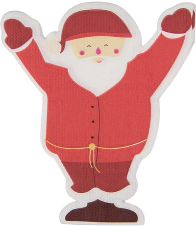 Clayre & Eef Servetten Papier Set van 20 Kerstman Rood Papier