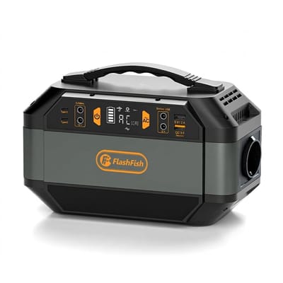 FlashFish Powerstation 288.6Wh 330W - Draagbare Solar Generator met 230V AC, Pure Sinusgolf en 9 Uitgangen - Voor Camping en Noodstroom