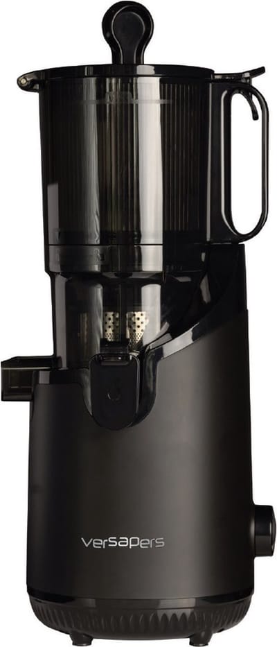 Versapers Pelican Slowjuicer - Carbon (zwart) - Grote Vulopening - 42 tpm - Sapstop - zelfvoerend
