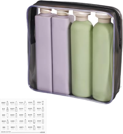 Set van 4 Herbruikbare Reisbottles van 250 ml en 260 ml - Lekvrije Toilettas voor Shampoo, Douchegel en Lotion, Perfect voor Vakantie en Weekendtrips