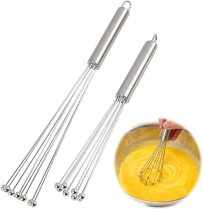 Bolbesen set 2-delig - roestvrij staal 304 - 10 klauwen - ideaal voor mixen en kloppen - ShopVlot